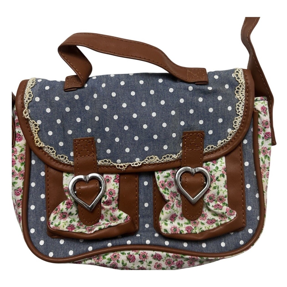 Claire's Club Polka Dot Floral Shoulder Bag